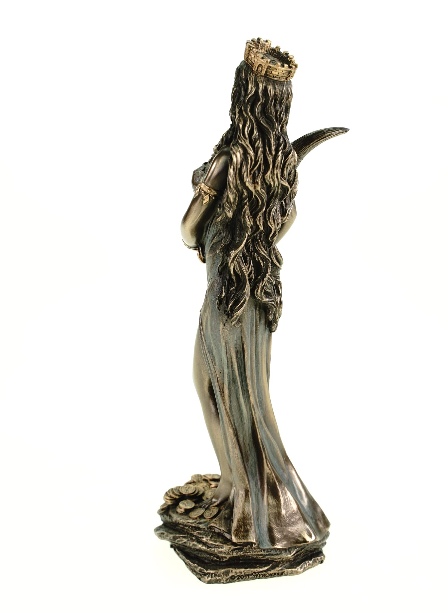 Dea romana Fortuna 19 cm figura bronzata Luck Gambling Veronese