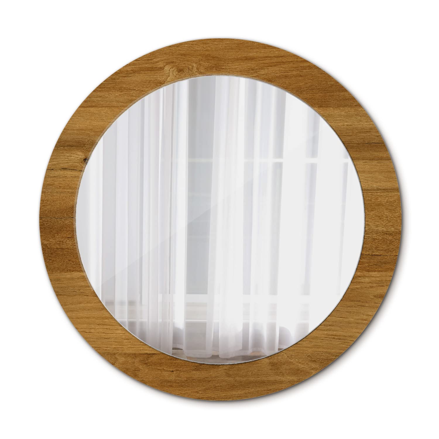 Tulup Ø 70 cm Bonito Diseno Espejo Mural Colgar - Roble rústico