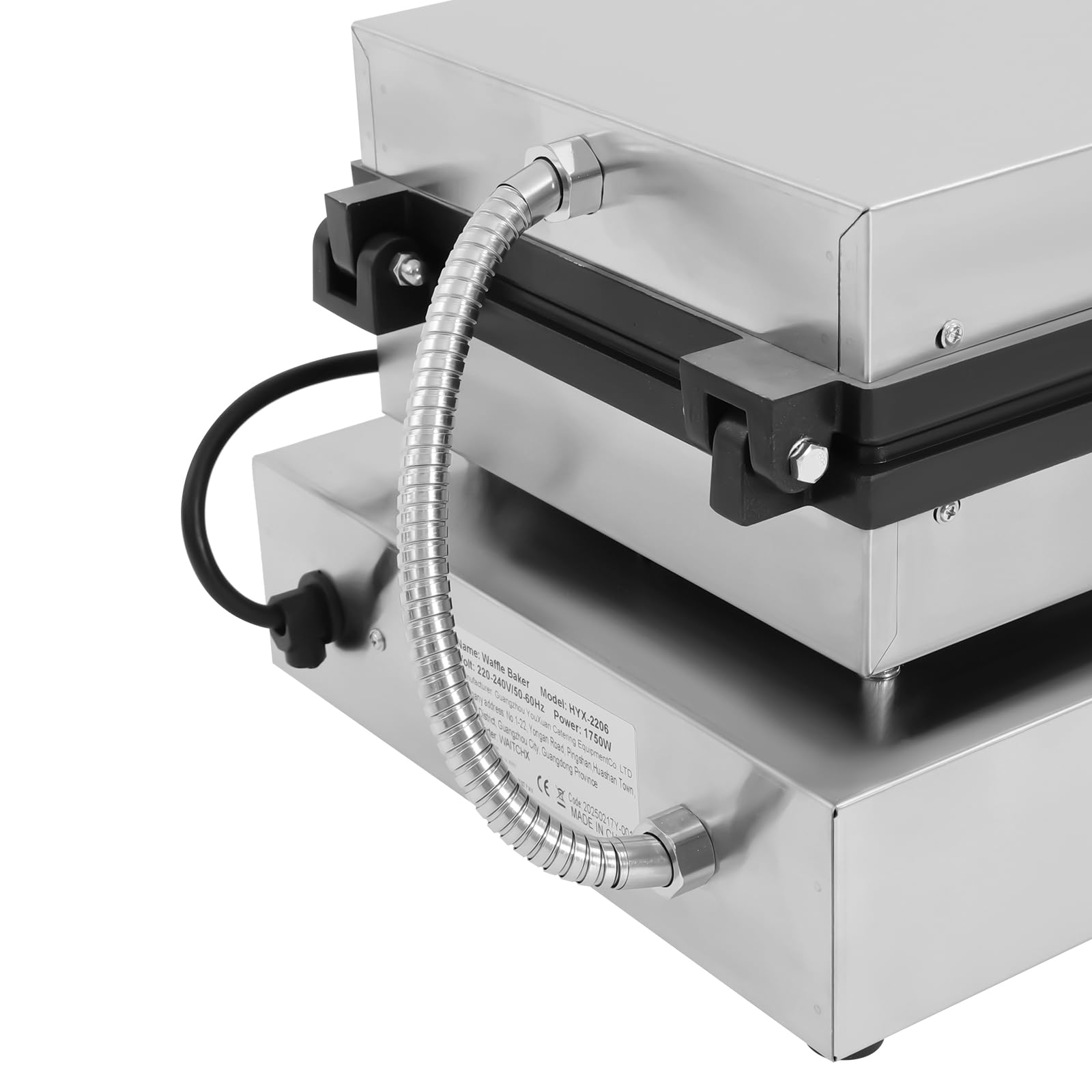 Gofrera comercial de 1750 W, 4 unidades, gofrera, antiadherente, eléctrica, gofrera comercial, 50-300 °C