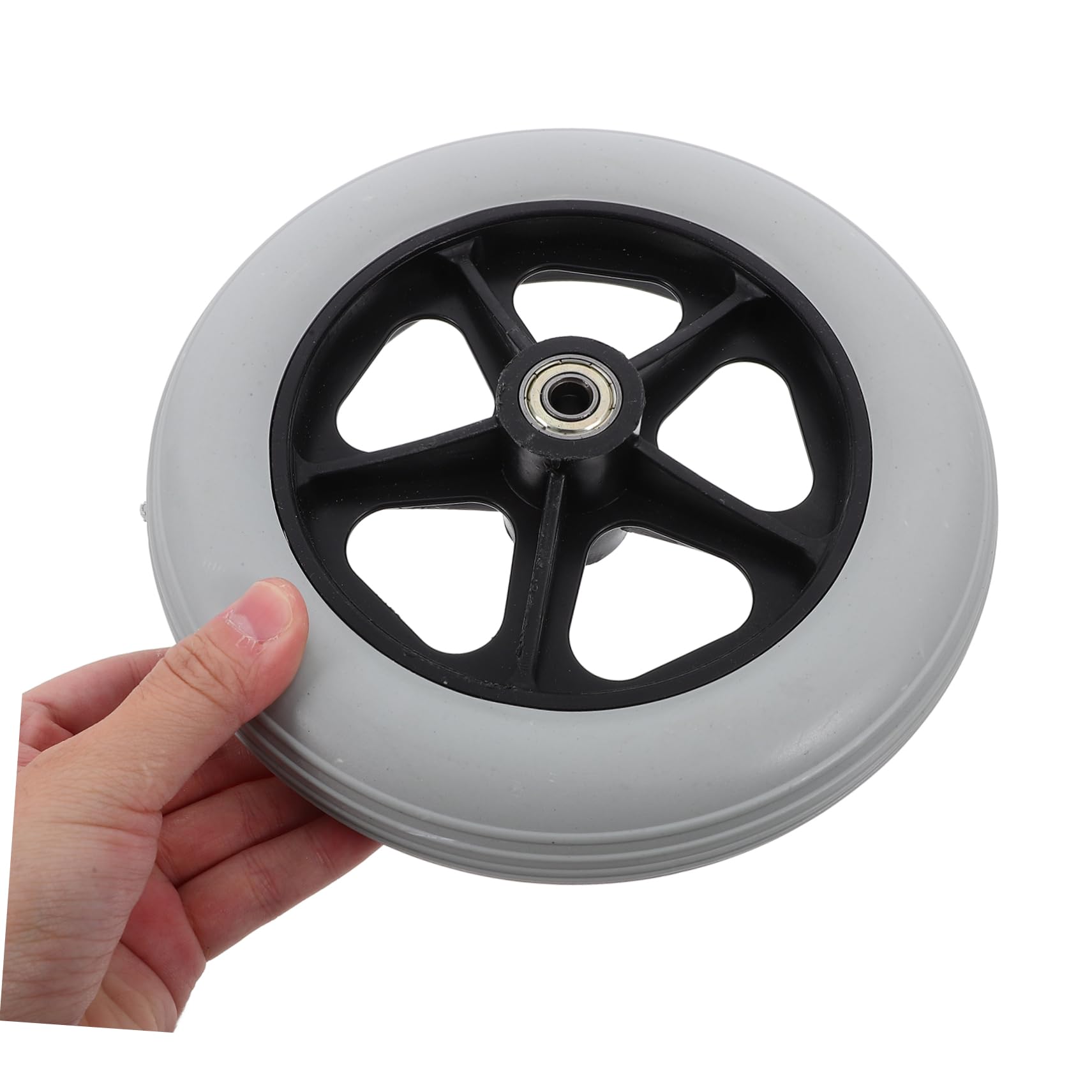 SHOWERORO Ruote di Ricambio per Sedia a Rotelle 8 Pollici Set 2 Pezzi Ruote Anteriori Resistenti All'usura per Carrelli della Spesa e Deambulatori Uso Quotidiano