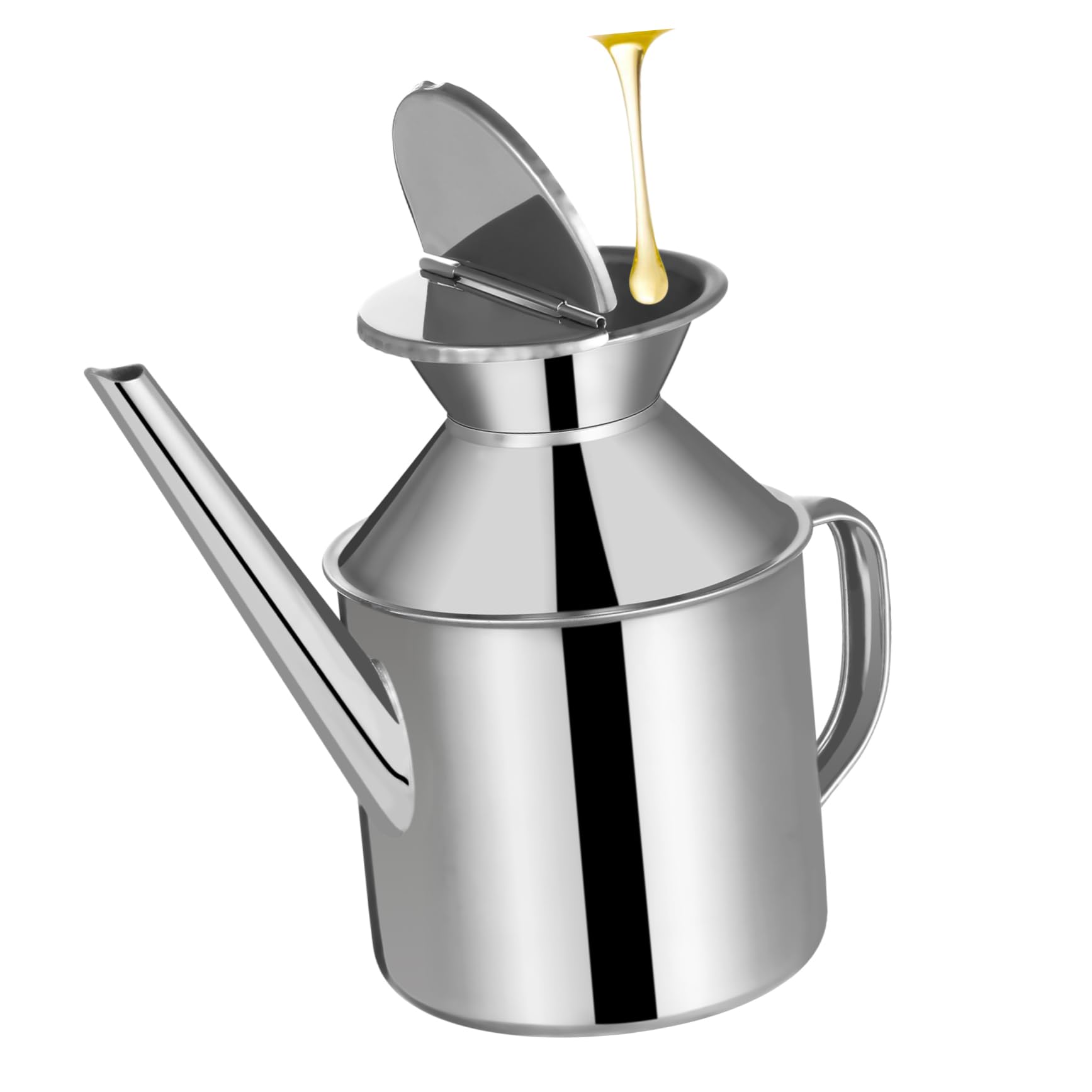 MYXJX oil dispenser, Stainless Steel Olive Oil Bottle Cooking Container Grease Saver Condiment