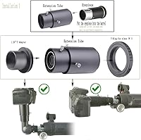 Vista 3 de Adaptador de cámara para telescopio de extensión variable – Compatible con cámaras Nikon N1 sin espejo – Conecta telescopios para fotografía