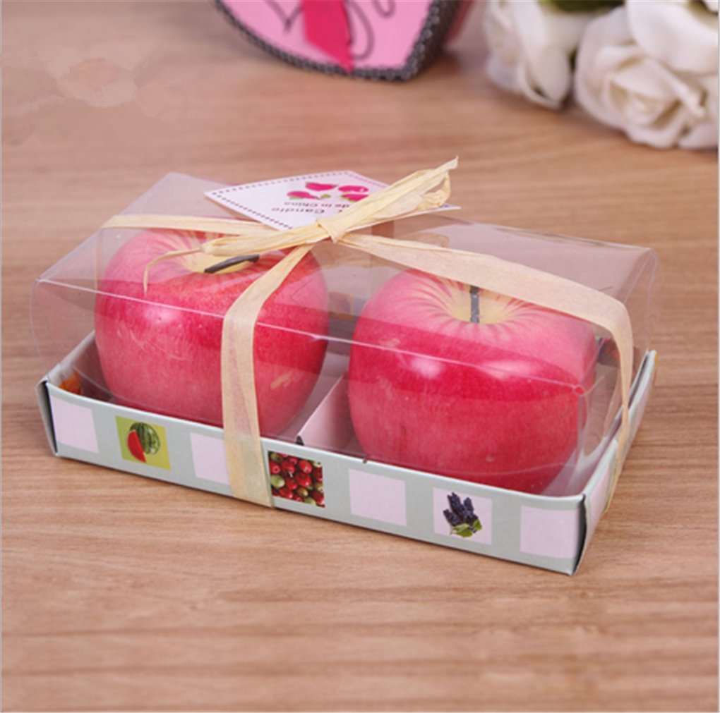 Amazon.co.jp: (イスイ)YISHUI りんご キャンドル 2個 セット 箱 付き