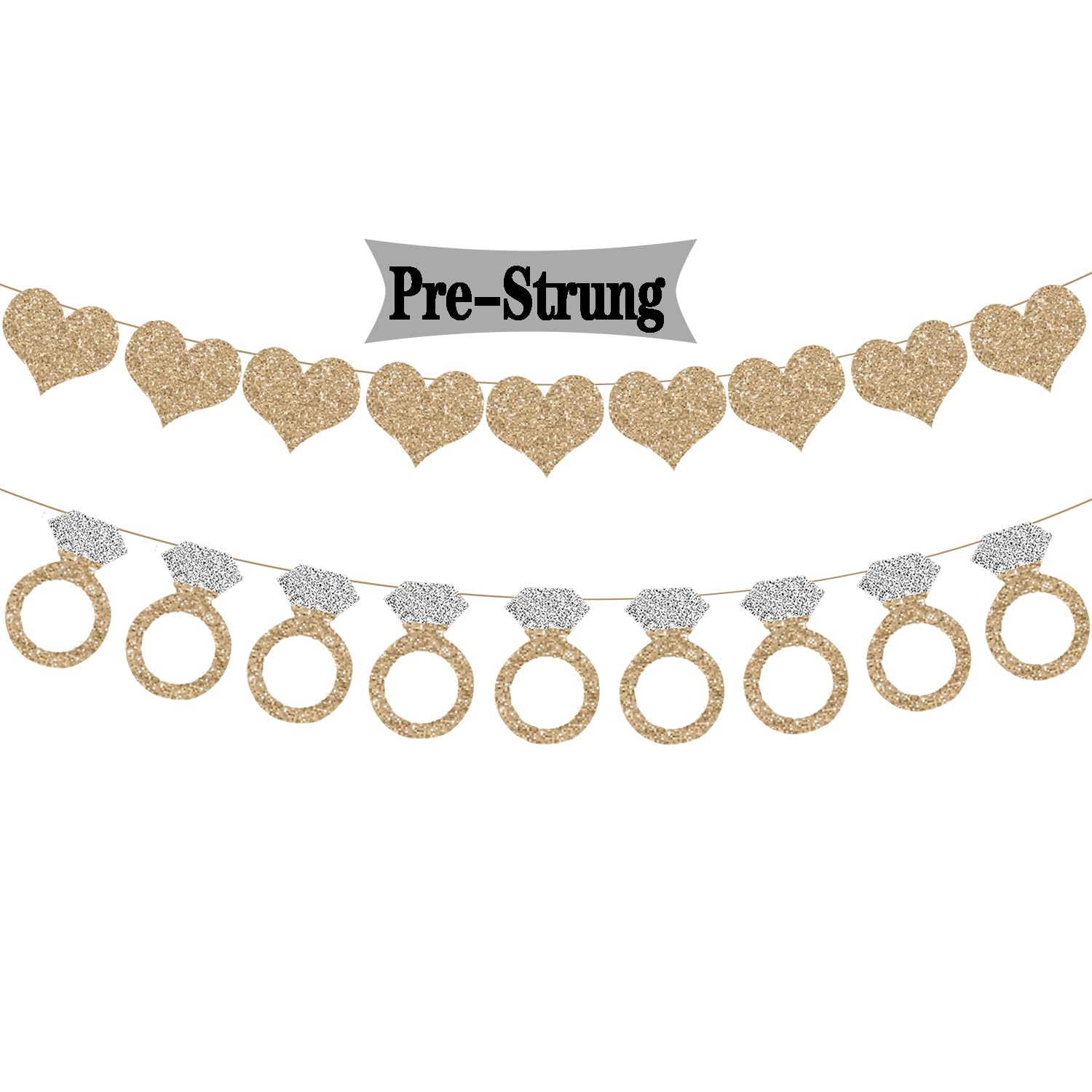 Photo 1 of Vintend Ring Heart Banner - Bachelorette Party Decorations