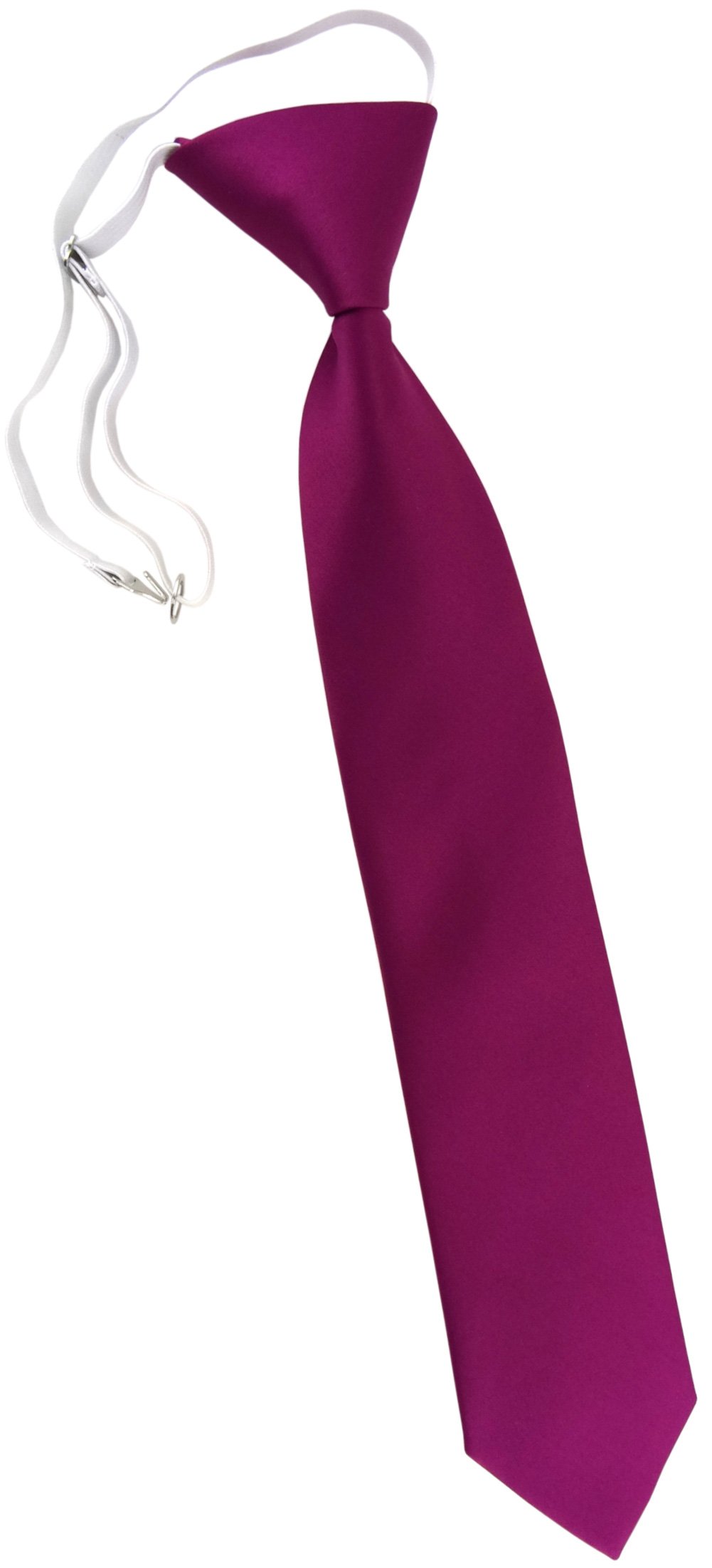 TigerTie Children tie necktie in magenta all-one-color - tie necktie Pre-bound with elastic
