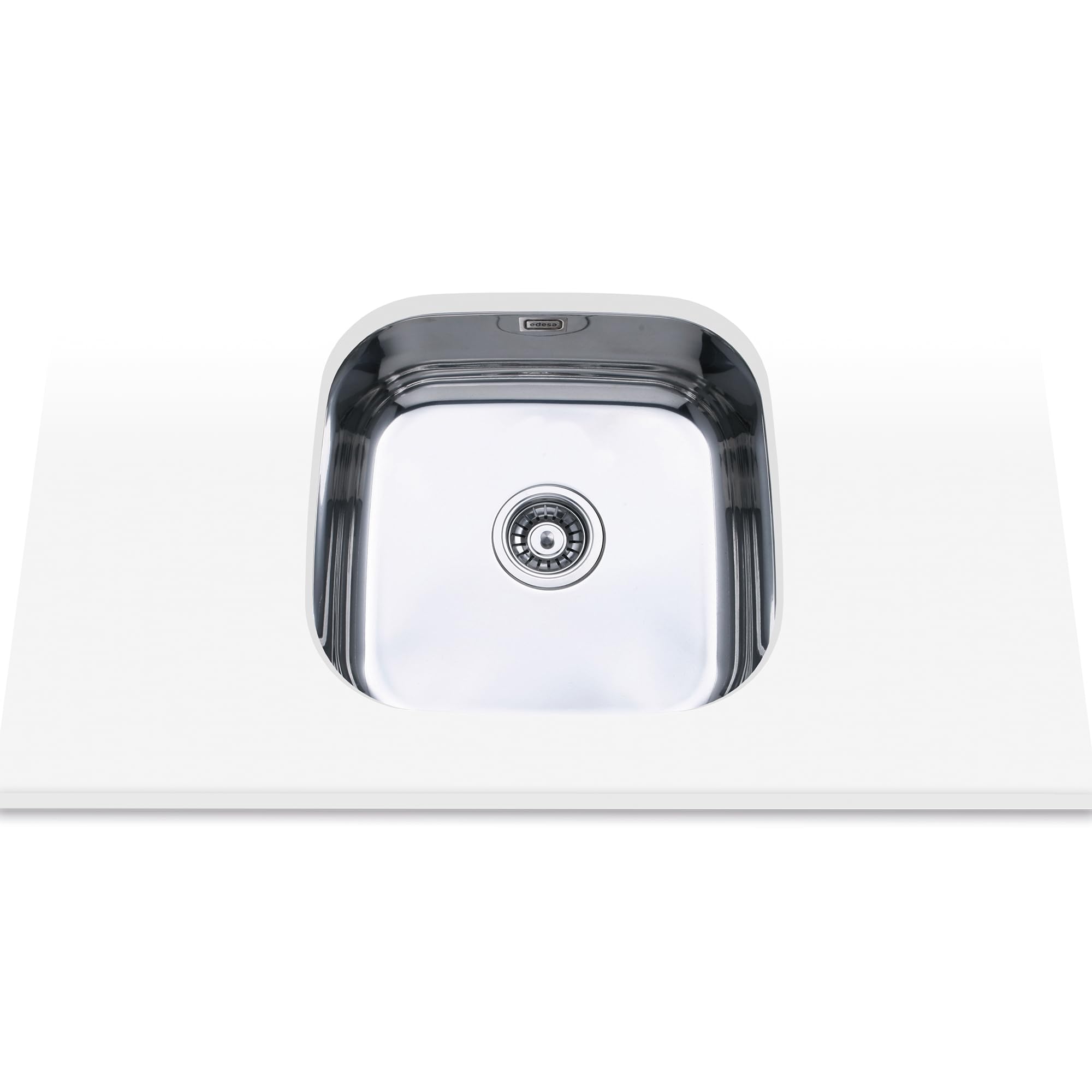 Edesa FUJI BE 40X40 1C R-60 Fregadero Bajo Encimera, Acero Inoxidable 304, 1 Cubeta Cuadrada, 445 x 445 x 180 mm