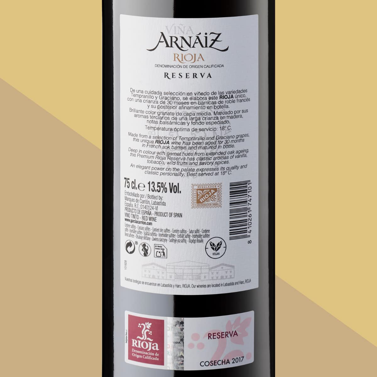 Viña Arnáiz - Vino Tinto D.O. Rioja - Pack 6 Botellas x 750ml