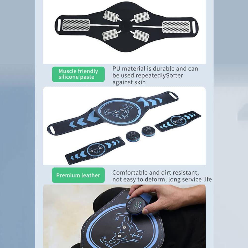 10Trybów 20Intensywności Trener Abs Ems Elektryczny Stymulator Mięśni Usb Akumulator Przenośny Pas Tonujący Abs Z Wyświetlaczem Led Dla Mężczyzn I Kobiet,Belt with arm band