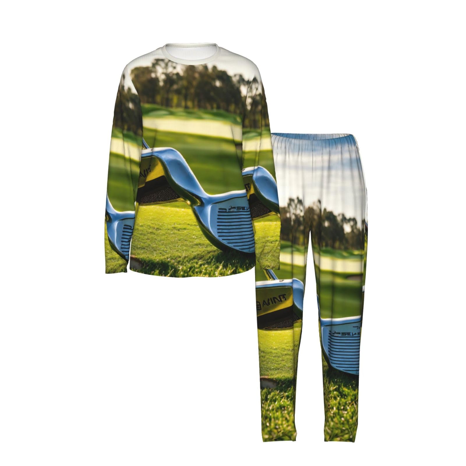 Golf Club Stampa Donna Manica Lunga Pigiama Vacanza Yoga Casual Gite Confortevole Pigiameria Regalo