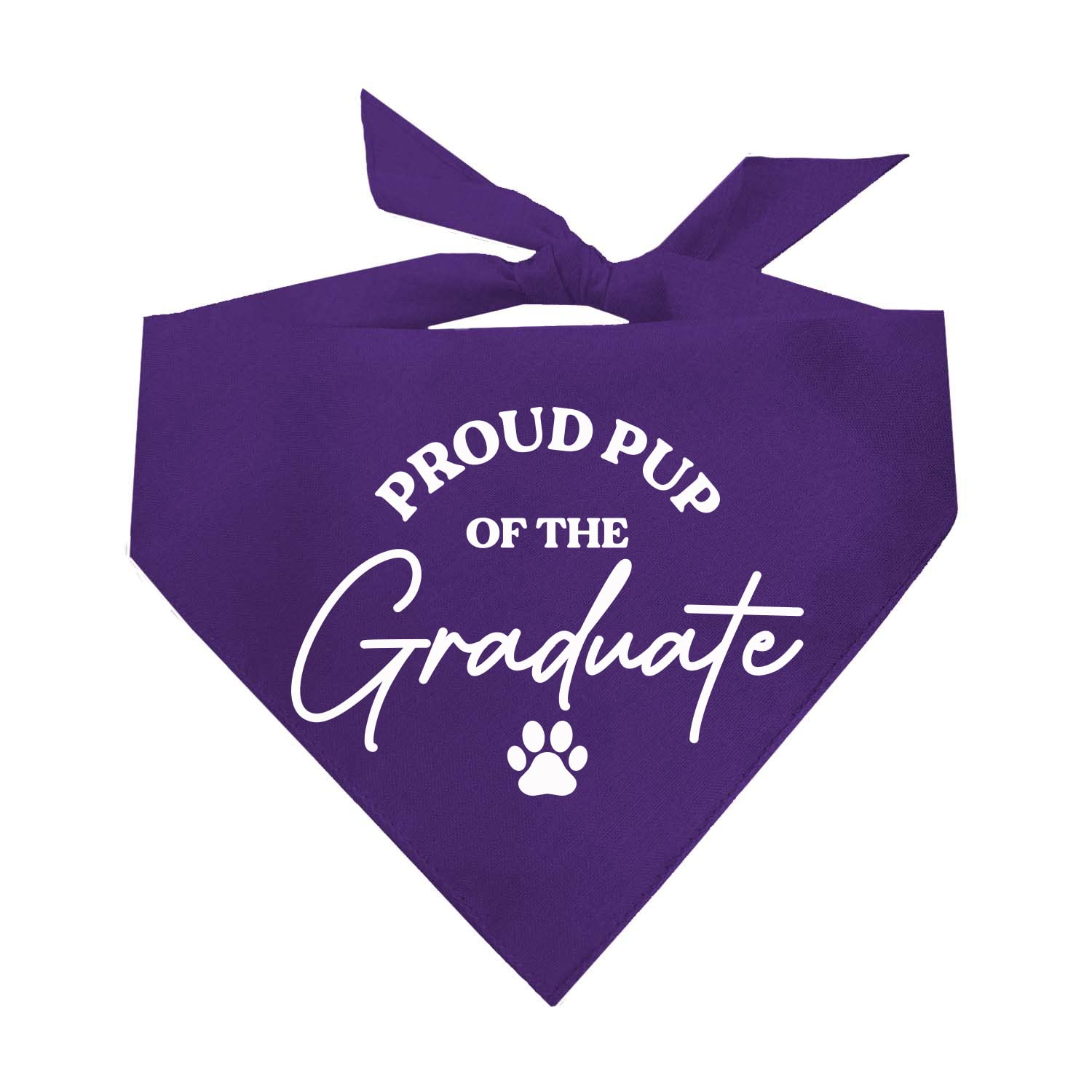 Proud Pup of The Graduate Dog Bandana | 100% Cotton Triangle | Made in USA | Graduation Prop | Class of 2025 2026 2027 2028 |Purple, One Size (737)