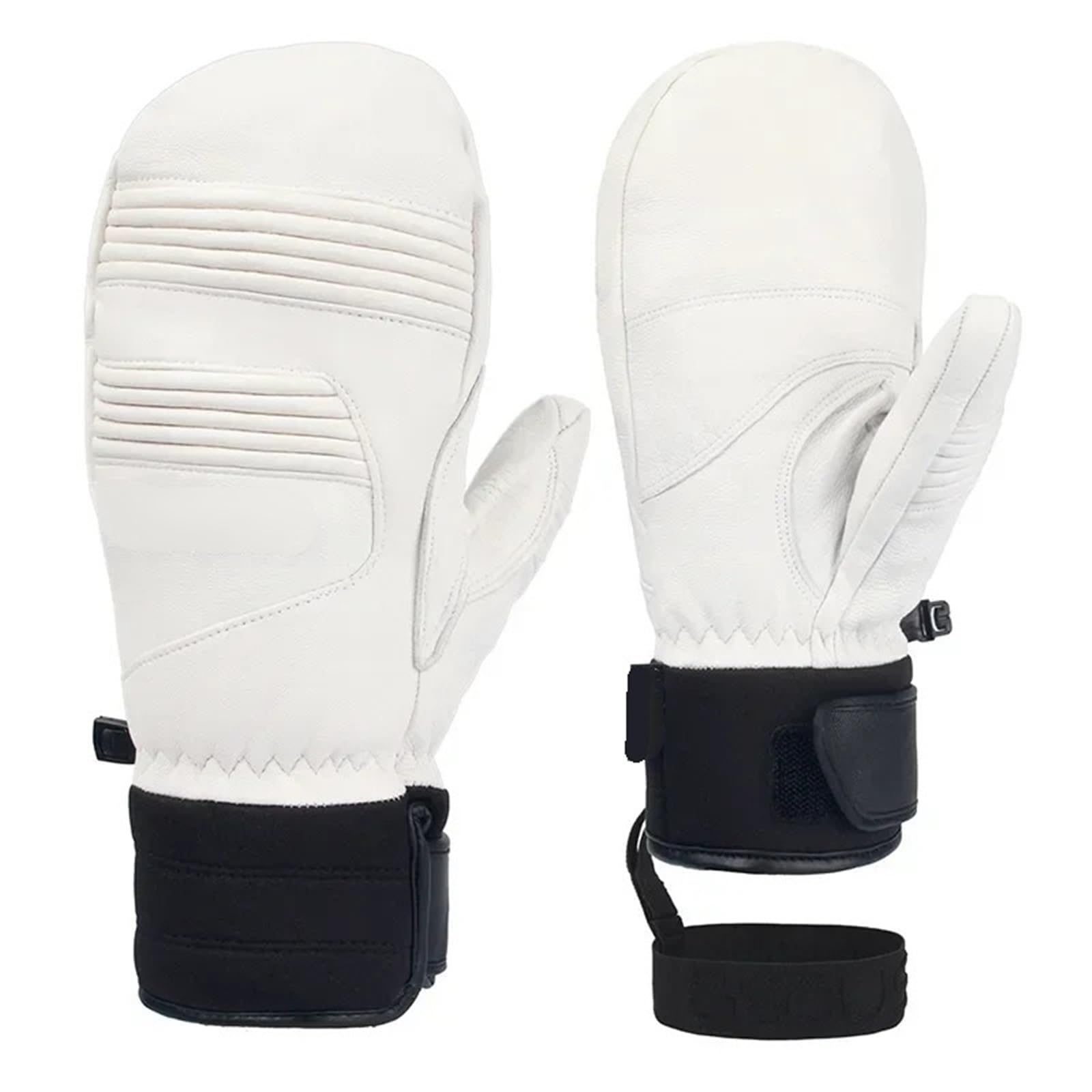 Guantes térmicos de esquí para hombre y mujer, resistentes al agua, con pantalla táctil y agarre antideslizante (negro, S)