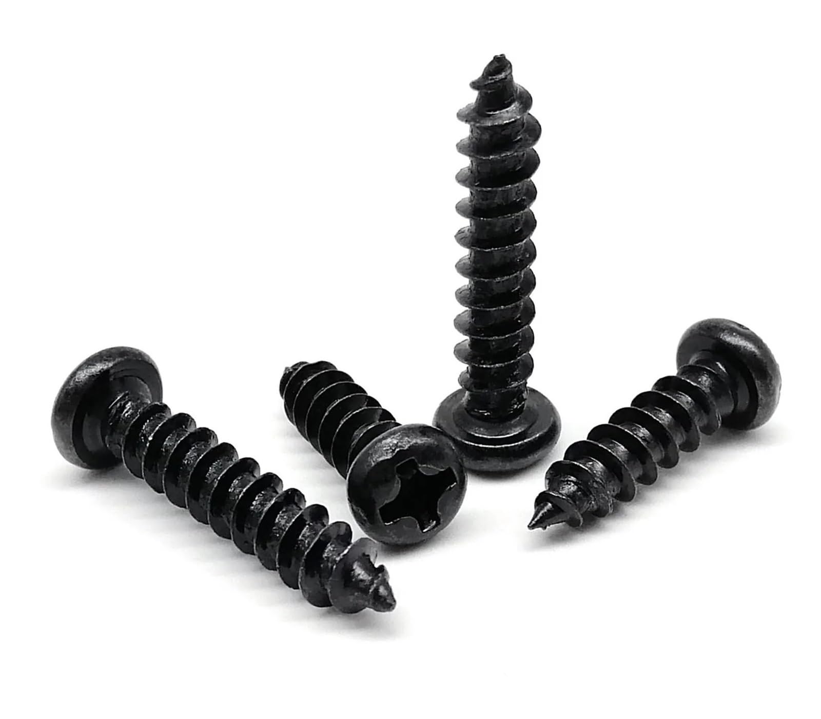 Black Steel Self-Tapping Screws M1-M4 for Woodworking(4mm,100pcs M1.2)