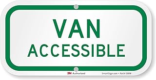 SmartSign 6 x 12 inch Van Accessible Metal Sign, 63 mil Aluminum, 3M Engineer Grade Reflective Material, Green on White