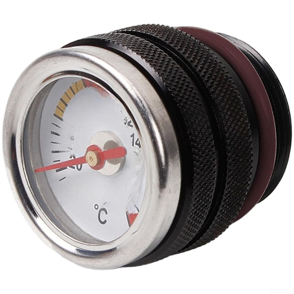 Motorradöl-Temperaturanzeige, Motorrad-Motorölkappen-Tank-Temperaturanzeige mit klarer 0–200 ℃ Anzeige, Modifikation, Zubehörteile (schwarz M30 x 1,5)