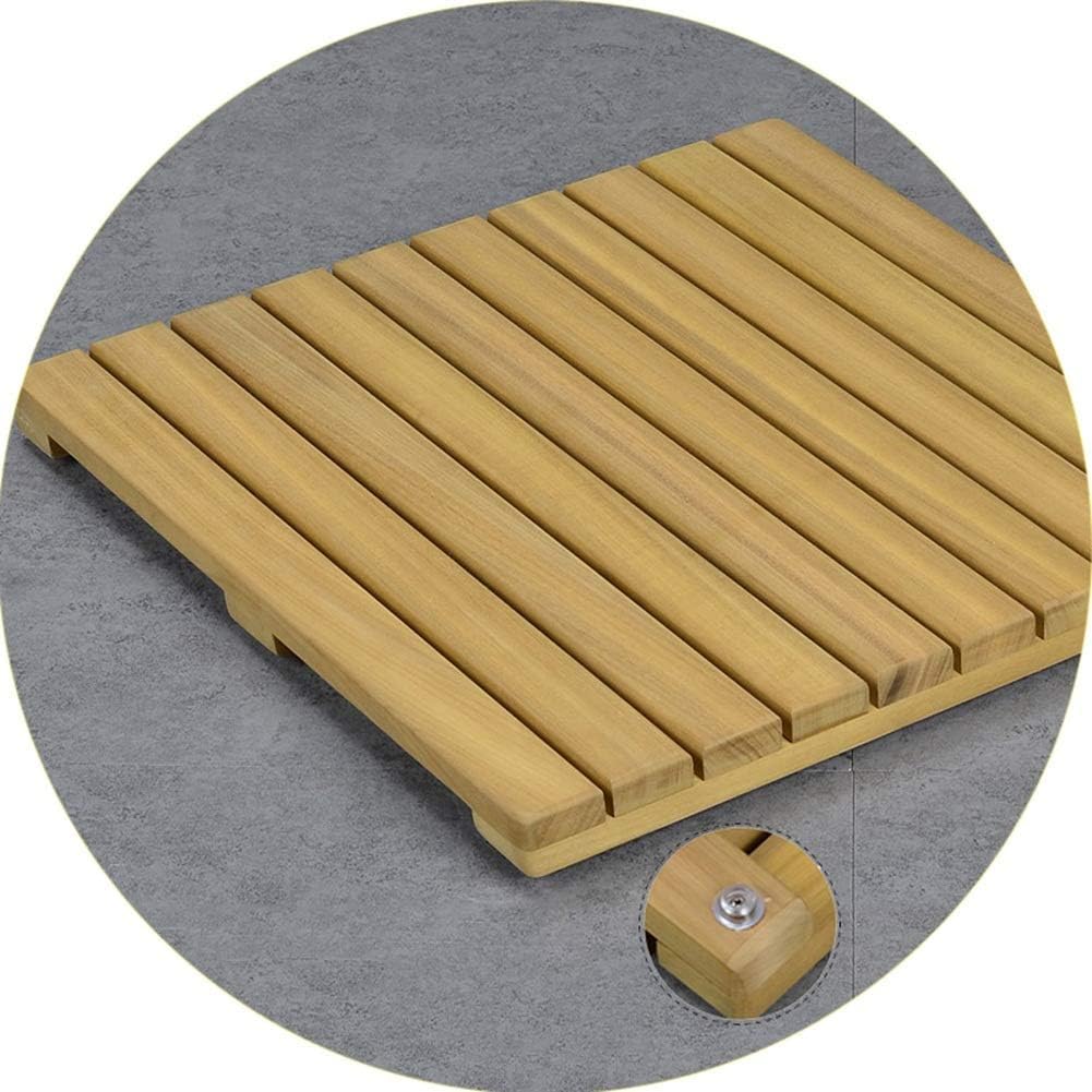 BHGFYXBS Bathroom Shower Bath Mat Home Non-Slip Spa Pedal Mats Wooden Shower Mat Drain Board,A-30x30cm