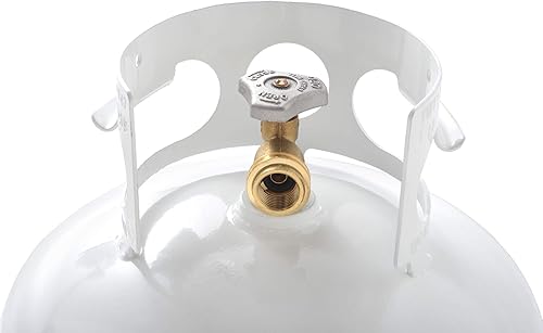 Miniatura 4 de Flame King YSN-301 - Cilindro de tanque de propano de acero de 30 libras, blanco y doble tanque de propano LP de 30 libras, cubierta de plástico