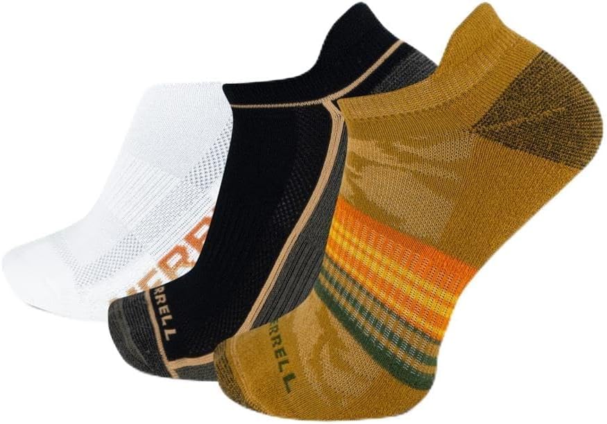 Merrell Recycled Everyday Tab Socks 1 Pair, Khaki Assort, Men's 9-12 / Women's 10-13