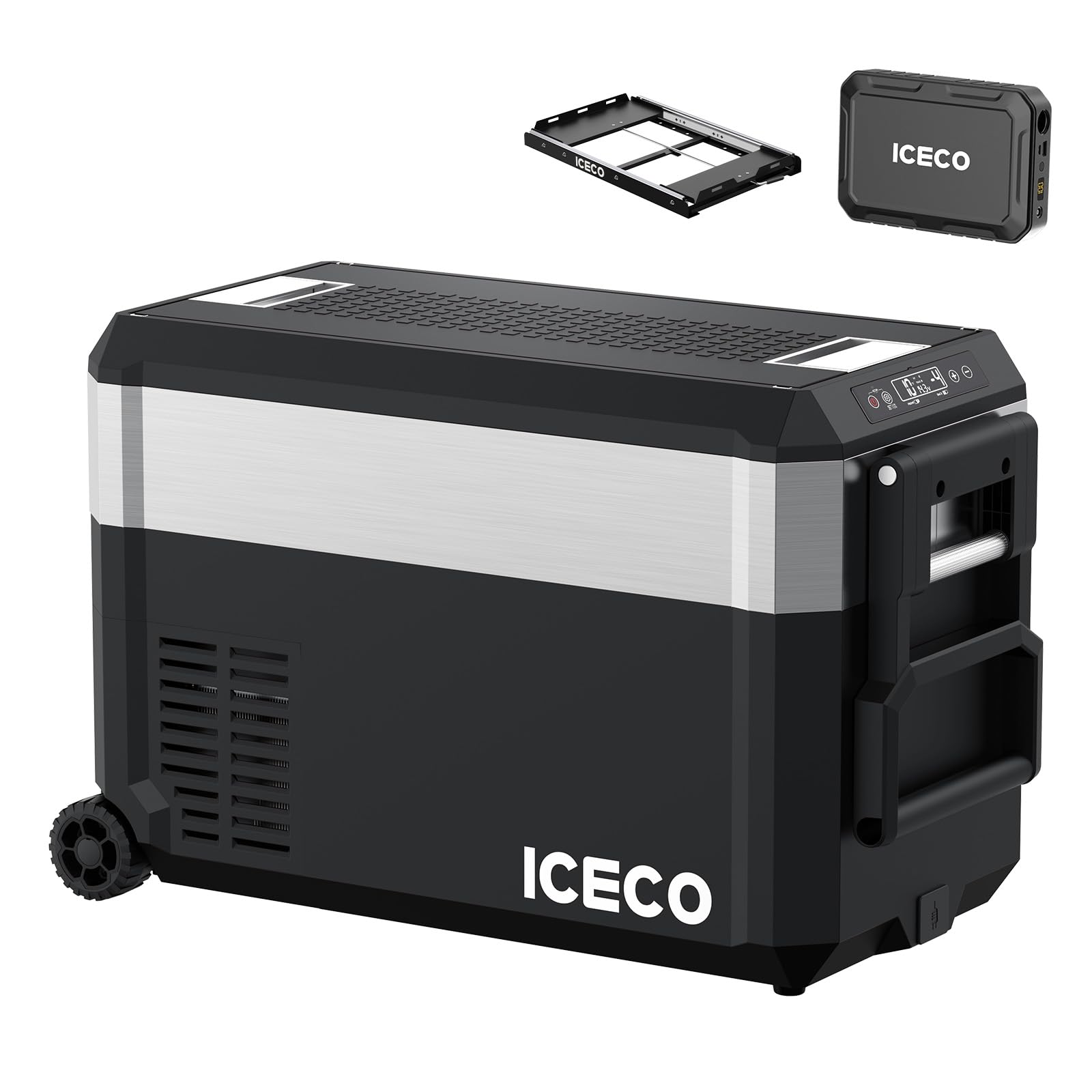 ICECO JP40ProD ポータブル冷蔵庫 2室独立温度制御 Amazon.co.jp: バッテリー&スライドレール付き ICECO JP40ProD