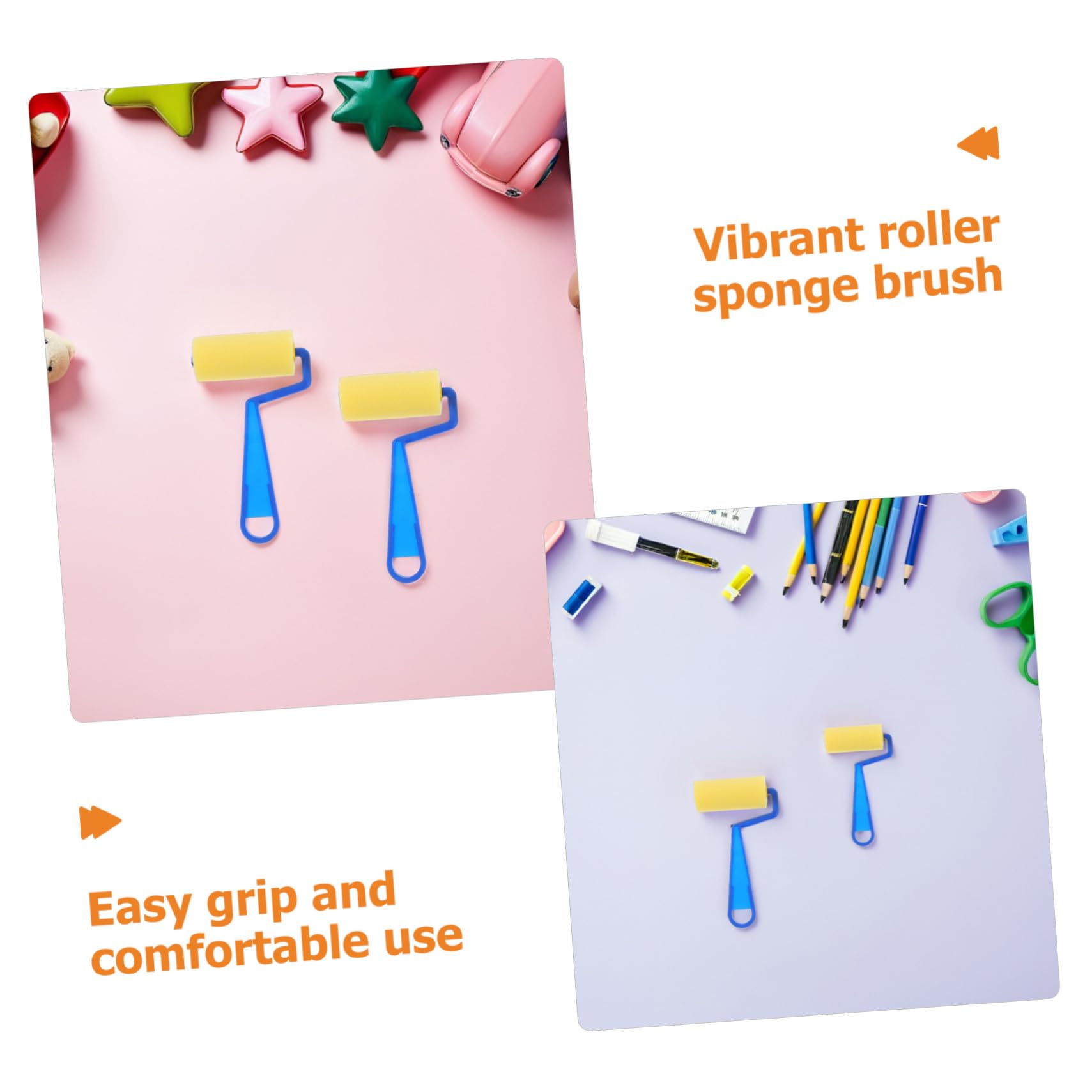 Zerodeko 20 Pezzi Rulli Spugna per Pittura Kit Pennelli Spugna Piccoli per Attività Creative DIY Strumenti Pittura per Arte e Lavoretti Educativi