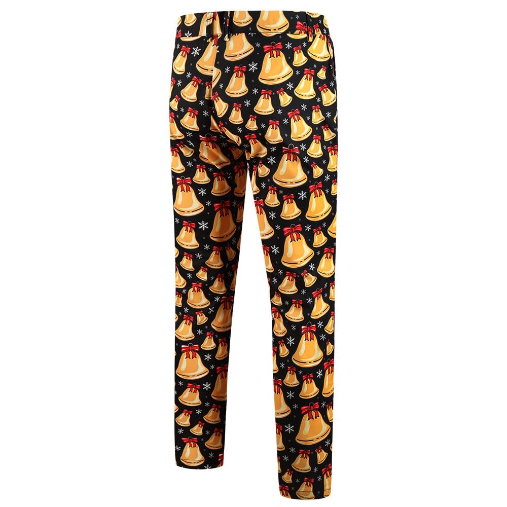 Generisch Tuta natalizia da uomo, 2 pezzi, slim fit, stampa 3D, divertente, da uomo, per matrimonio, per Natale, feste, costume di Natale