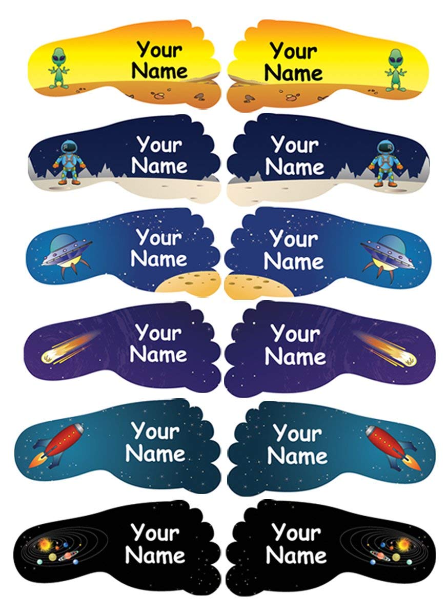 Smile Labels | Personalized Waterproof Shoe Labels for School Kids – Pack of 24 (12 Pairs) Shoe Name Stickers (Size: 50mm x 22mm).-image-8