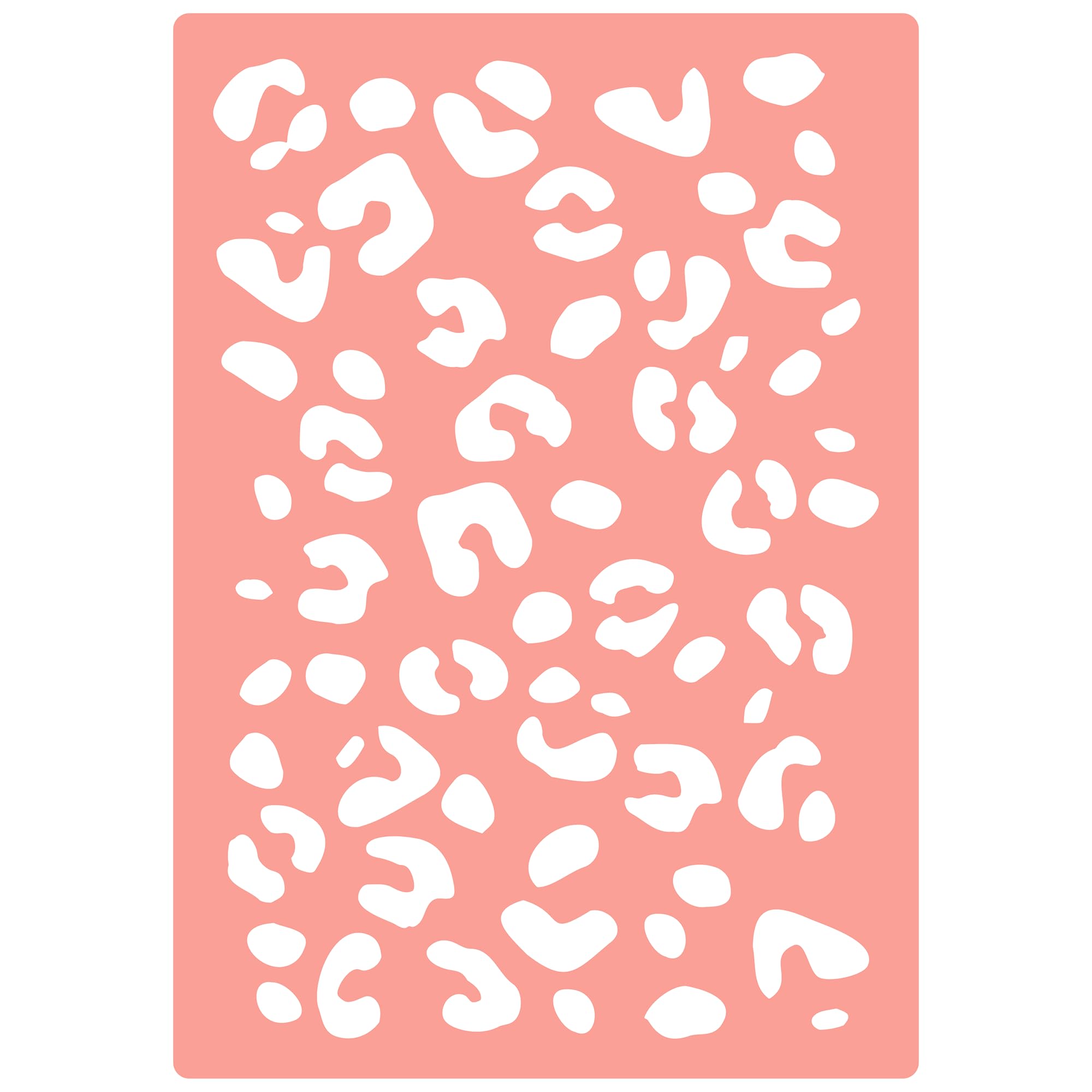 Professional Quality Reusable Stencil - High Adhesive - Large Leopard Print - PinkBloo Stencils - Made in The UK - Pink Vinyl Material for Glass, Mirrors, Bottles, Tiles, Wood