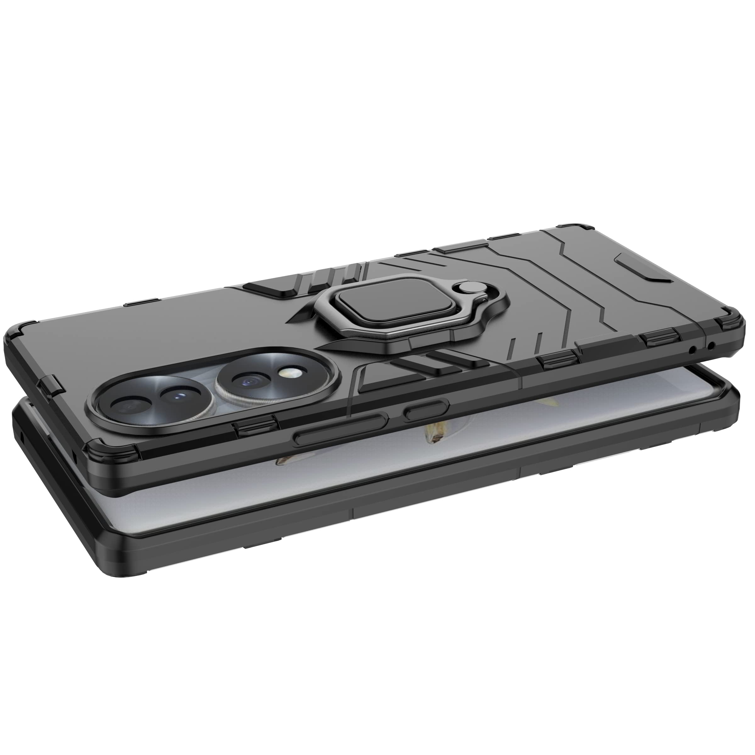 Custodia Honor 70 Pro Argento Doppio Strato TPU PC Antiurto con Supporto