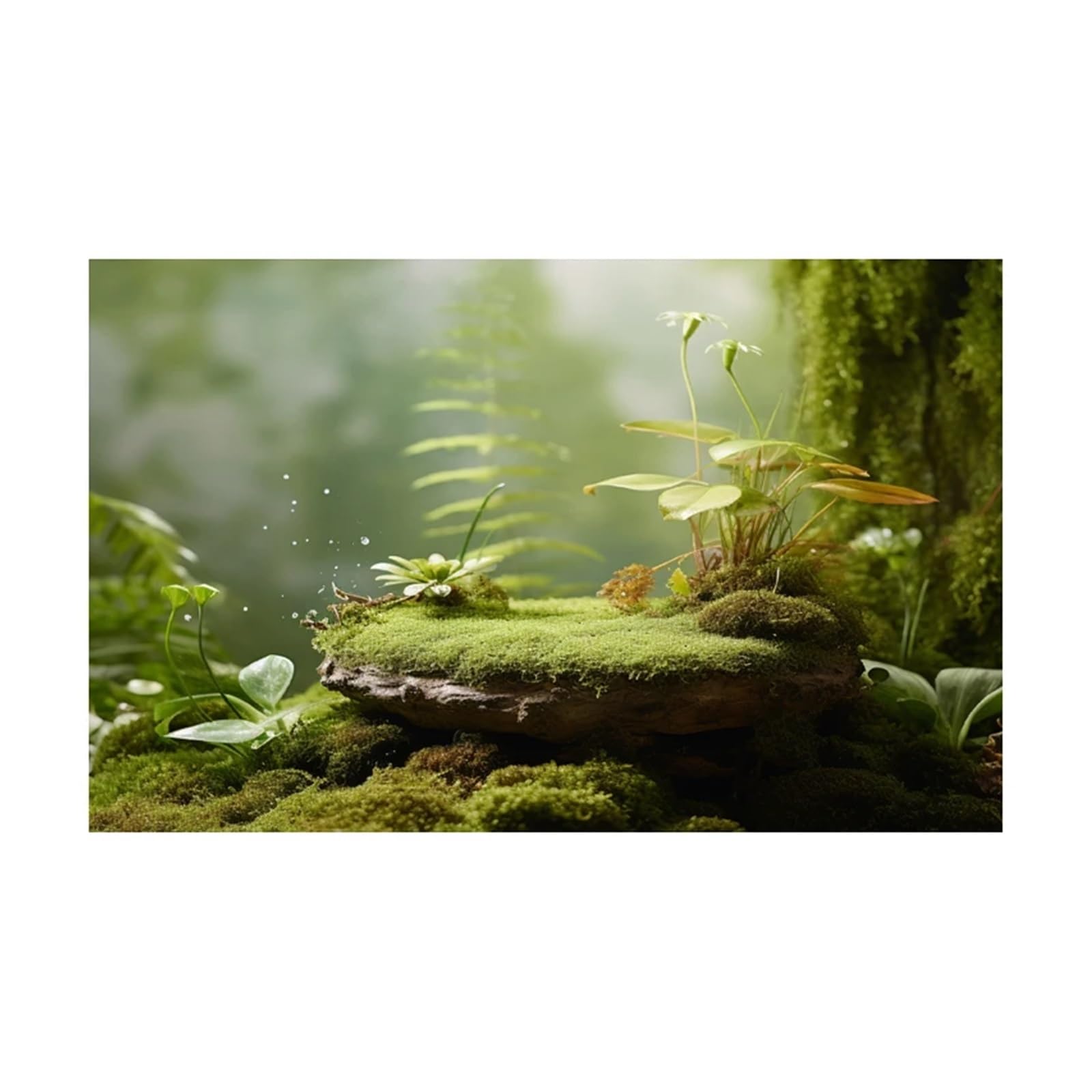 Hintergrund für Aquarien Wald Aufkleber Aquarium Hintergrund PVC Klebstoff Fisch Tank 3D(Green2,40x80cm)