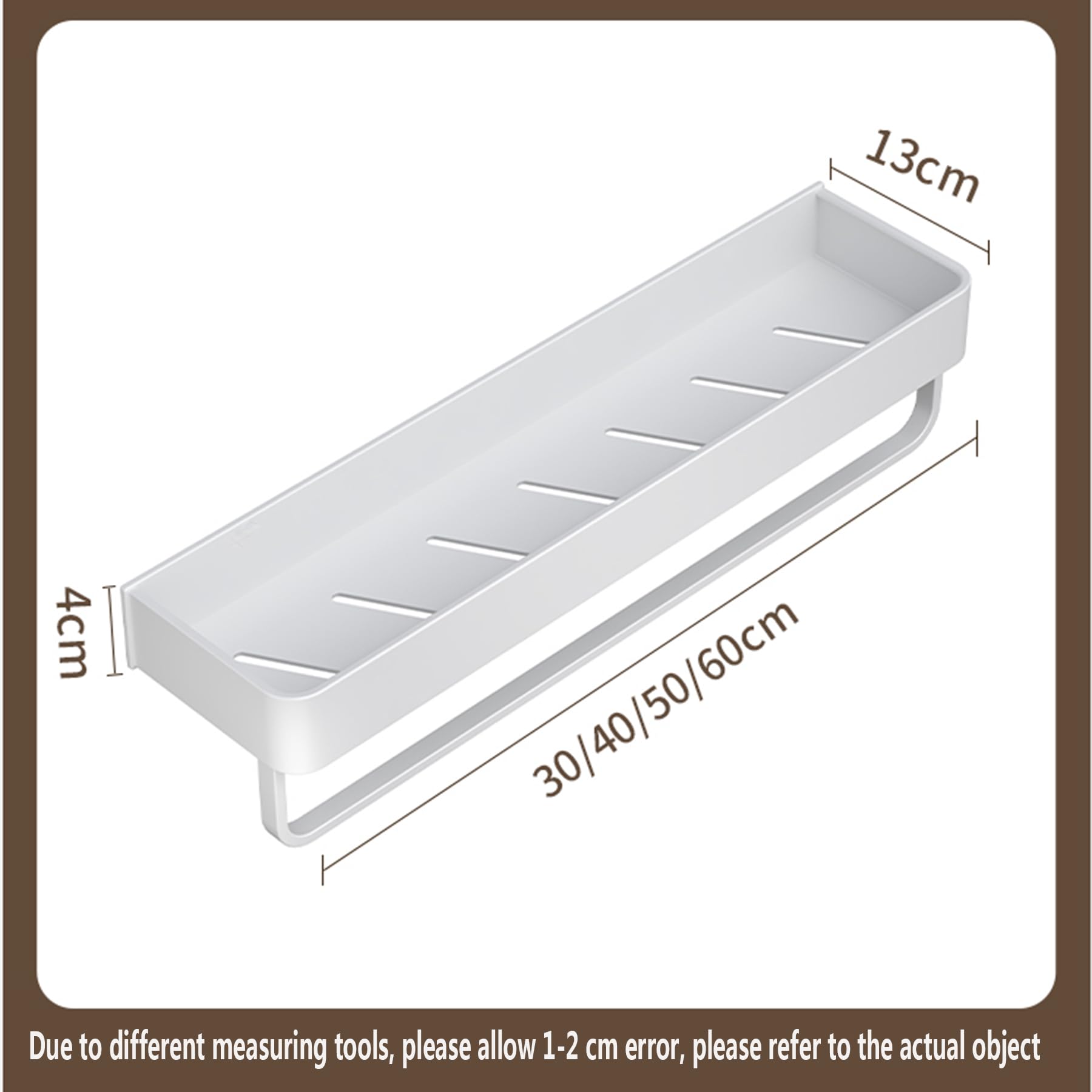 Estantes de Ducha Aluminio 2 Paquetes, estantes Ducha Adhesivos con Gancho, Estante Ducha Resistente al óxido Gran Capacidad, Organizador Almacenamiento baño Montaje en Pared,White e,50CM