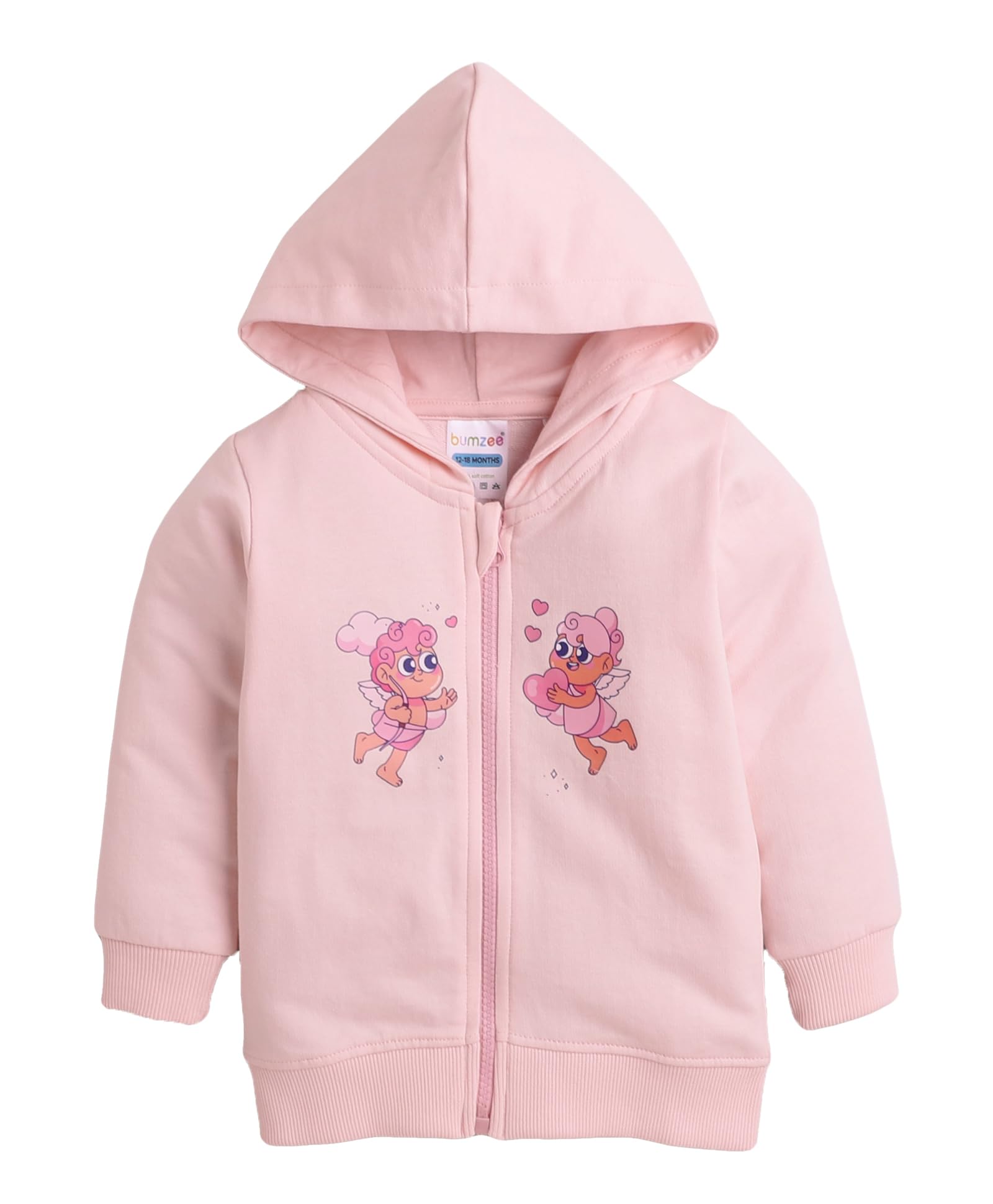 BUMZEE Girls Regular Fit Full Sleeves Hooded Cotton Blend Hooded Zipper Sweatshirt-image-45