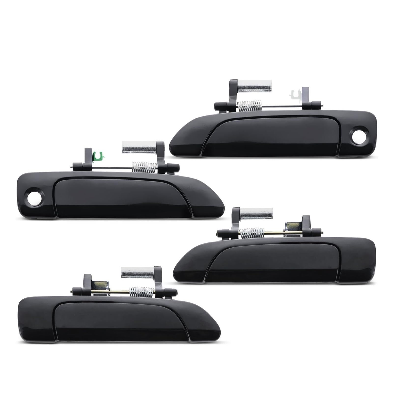 Lsdsaaza One Color Sliding Exterior Handle 4Pcs Car Outside Exterior Door Handle Black Front Rear Driver Passenger For Civic Sedan 2001-2005