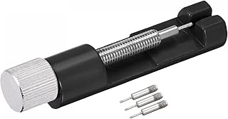 uxcell Strap Link Pin Remover Tool with 3 Spare Pins, 25mm Adjustable Width for Re-size Watch Band, Black