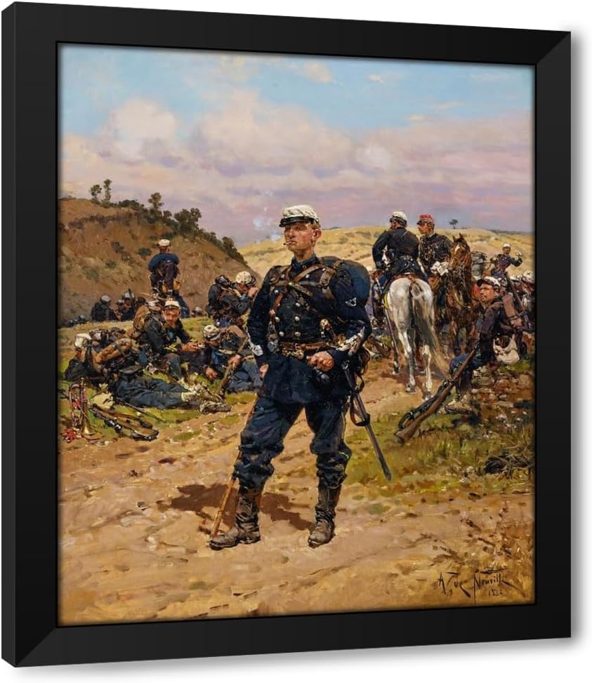 ArtDirect Sergent major de chasseur à pied (1882) Custom Framed Art Print Giclee Print or Canvas Options with Various Sizes and Customization by Alphonse Marie De Neuville