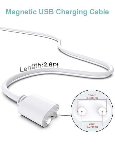 Miniatura 9 de Bicmice Cable de carga de repuesto magnético USB DC de 2.6 pies - Blanco (0.197 in0.2 pulgadas)