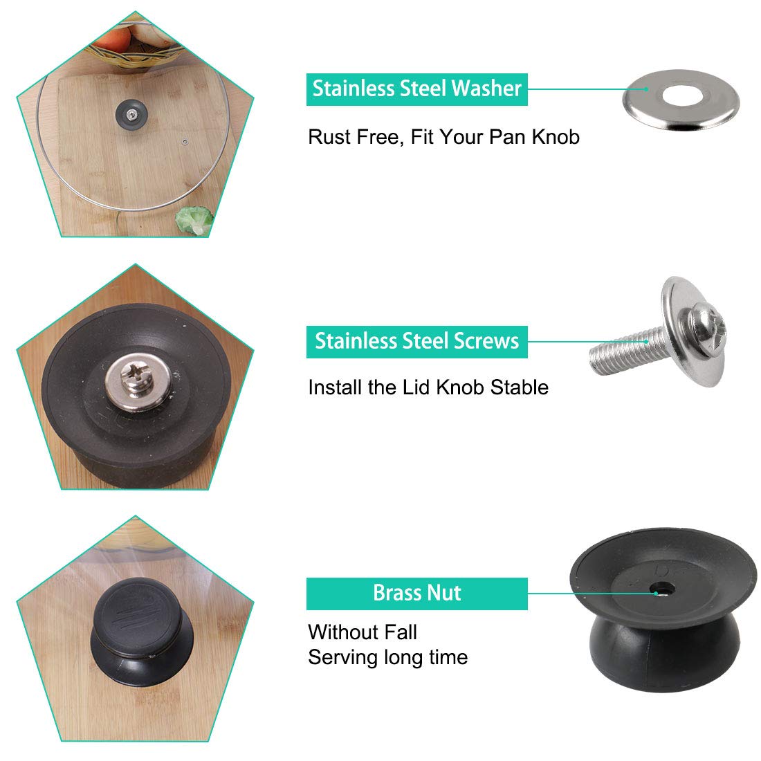 Amazon.co.jp: uxcell 蓋ノブ パンポットカバーグリップ 鍋ツマミ 耐熱