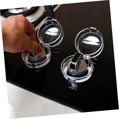 Miniatura 3 de 10 piezas de plástico cerraduras de protección tapa cubierta de seguridad transparente cocina niños a prueba de niños pequeños horno gas cubiertas