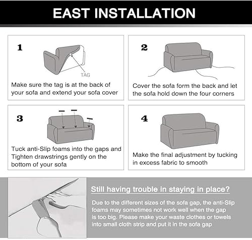 Miniatura 6 de HOOBUY Funda de sofá estampada elástica para sillón de 2 plazas y sofá biplaza con dos fundas de almohada gratis 13# (2 plazasSofá biplaza)