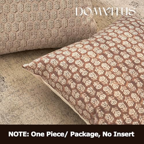 DOMVITUS 24x24 Pillow Covers, Floral Pillow Covers, Couch Pillows for Living Room, Decorative Farmhouse Accent Print Throw Pillow Covers, 1PC, Cognac Brown by DOMVITUS - Used condition - Image 5