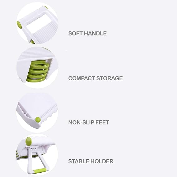 Mandoline Slicer Adjustable Vegetable Mandolin, Fruit zucchini Slicer, French Fry Cutter,Crinkle Cutter Food Waffle,Julienne Grater,Garlic Grinder(White)