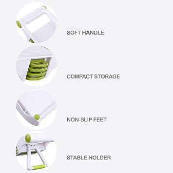 Mandoline Slicer Adjustable Vegetable Mandolin, Fruit zucchini Slicer, French Fry Cutter,Crinkle Cutter Food Waffle,Julienne Grater,Garlic Grinder(White)