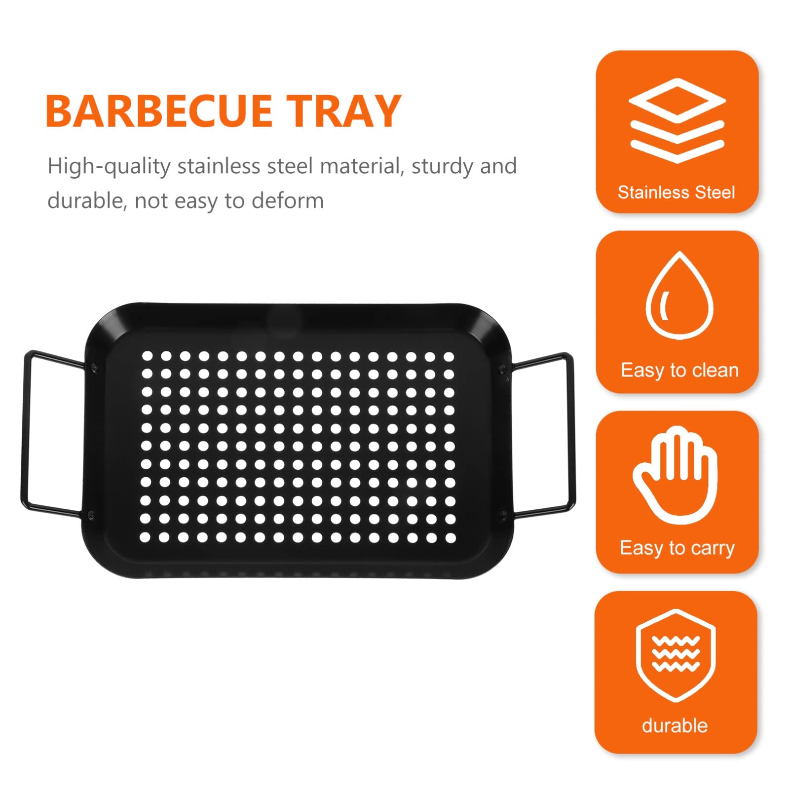 Kisangel 1 Pezzo Piastra Barbecue Antiadente per Verdure e Carne Utensile BBQ con Manici per e Design Pratico e Facile da Usare
