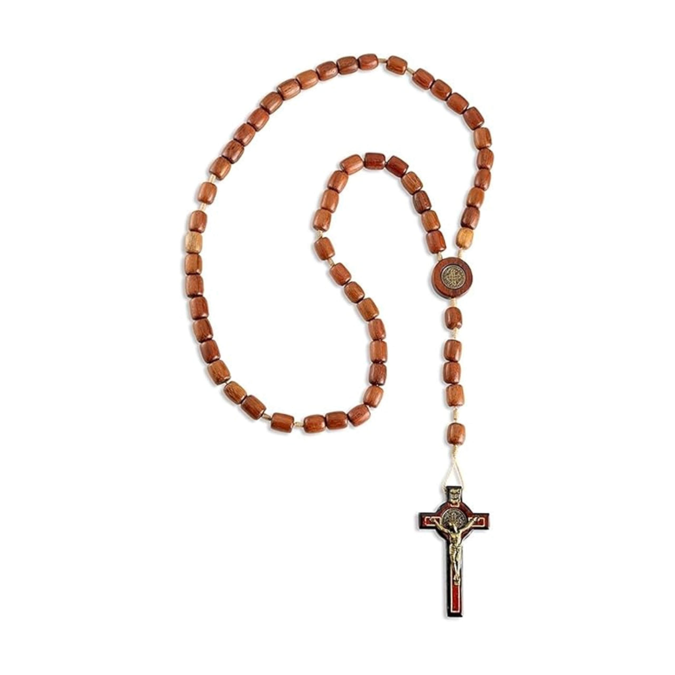Catholica Shopカトリック教会・聖ベネディクトのロザリオ メンズ ブラジル製ハンドメイドのウッドネックレス