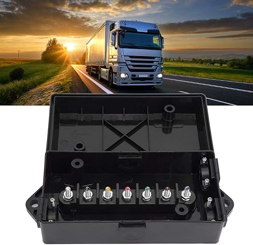 Miniatura 5 de US 7 Way Trailer Cableado Caja de conexiones Cable de alambre impermeable Caja de conexiones Amplificador de vehículo cableado de batería y