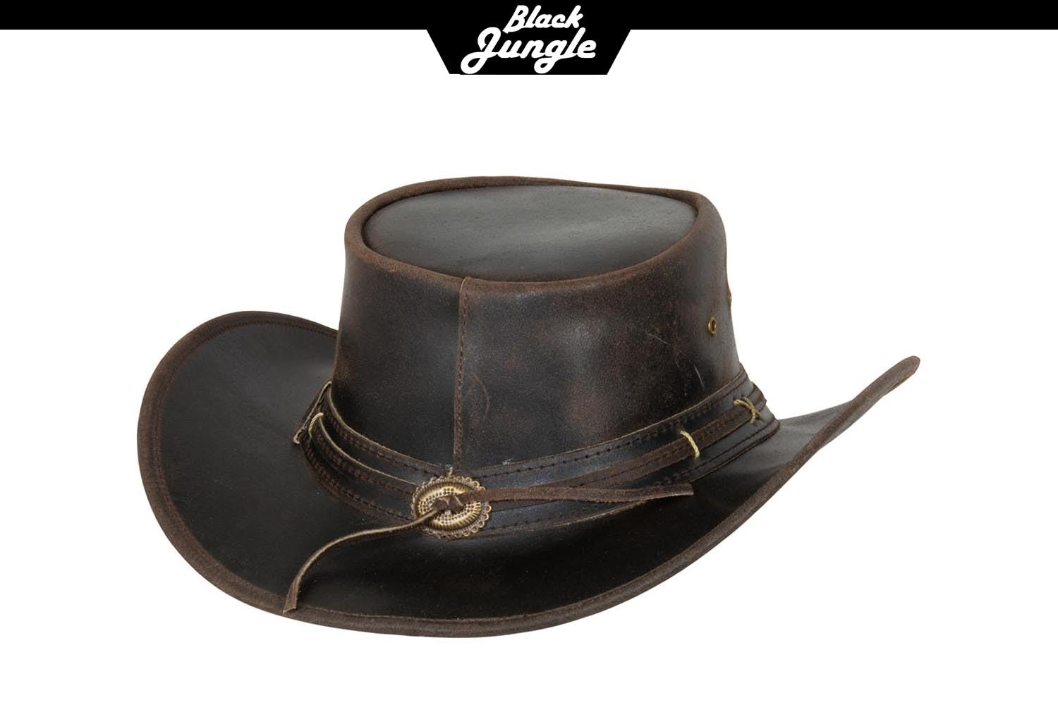Black Jungle Roswell - Cappello da cowboy in pelle, marrone, M