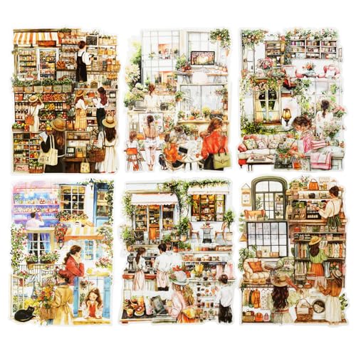 Miyouluna 120PCS Cozy Daily Life PET Stickers Set, Character and