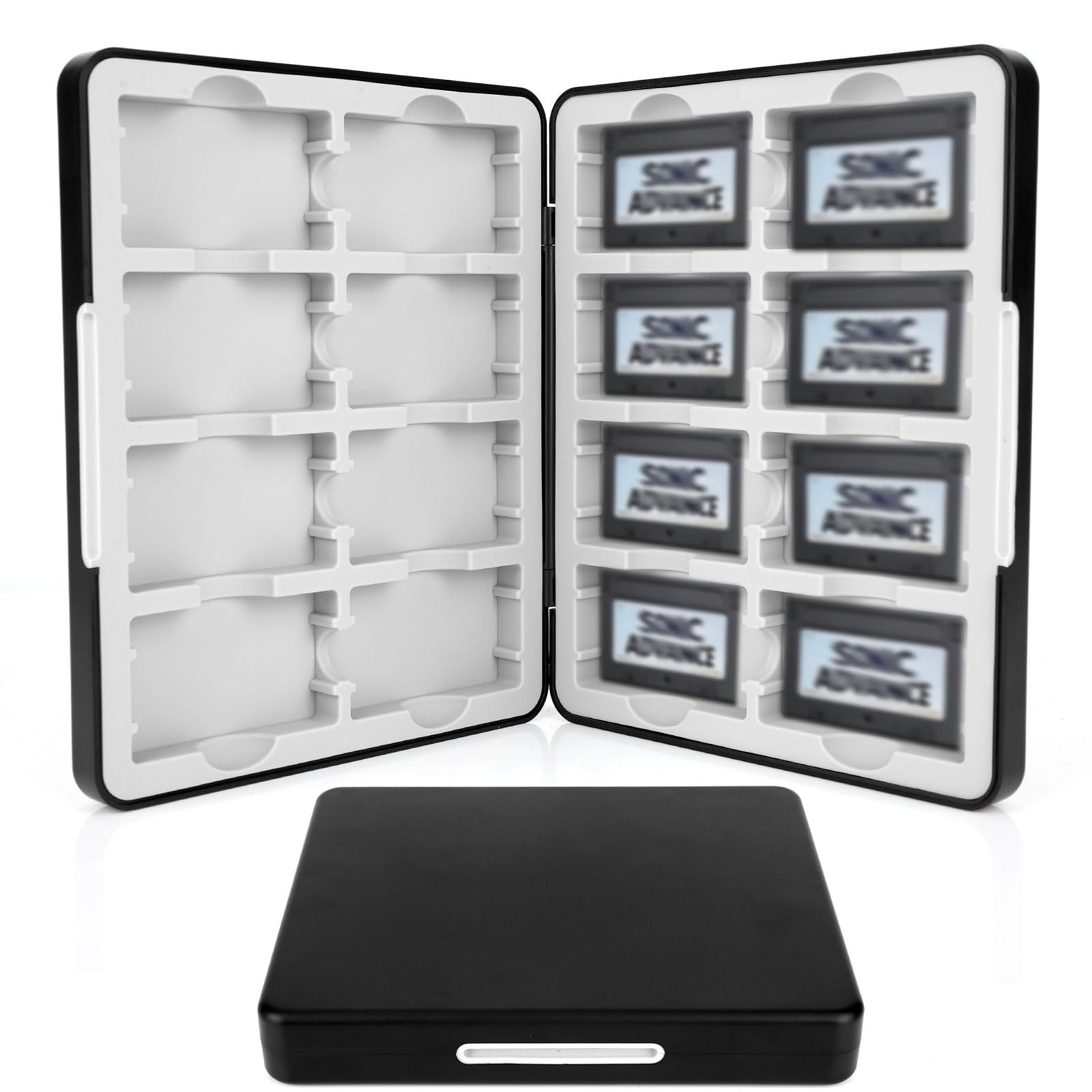 Custodia Schede di Gioco per GBA, Contiene 16 Cartucce con Slot in Silicone e Chiusura Magnetica Organizer da Viaggio Portatile Scatola di Immagazzinaggio per Giochi e Collezionisti GBA