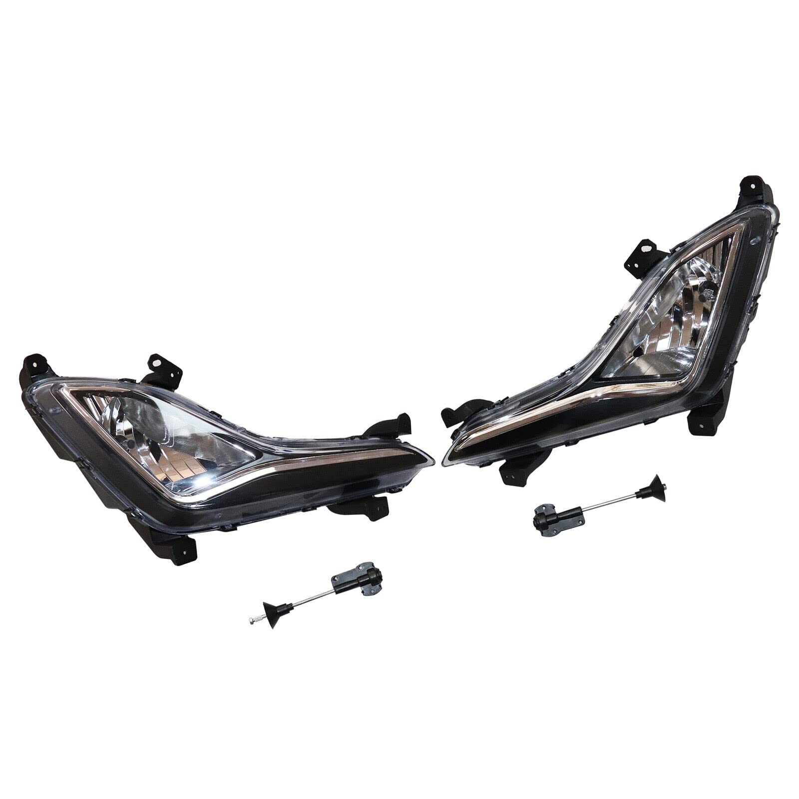 Fog Light 92201-3X210 92202-3X210 Pair Left+Right Side Fog Lamp Assembly Clear Lens For Hyundai Elantra L4 cylinder (1.8L, 2.0L) 2014 2015 2016 Black【Not for Hatchback】