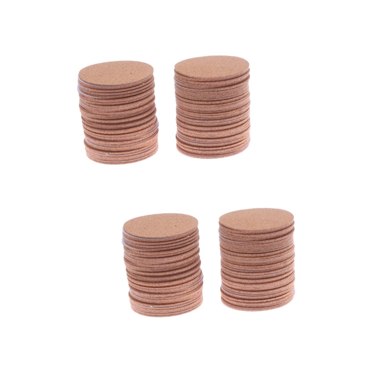 Amosfun 72 Pièces Tapis Auto-Adhésifs sous-Verres en Liège Tapis en Liège Dessous De Verre Rond Isolant De Tasse en Bois
