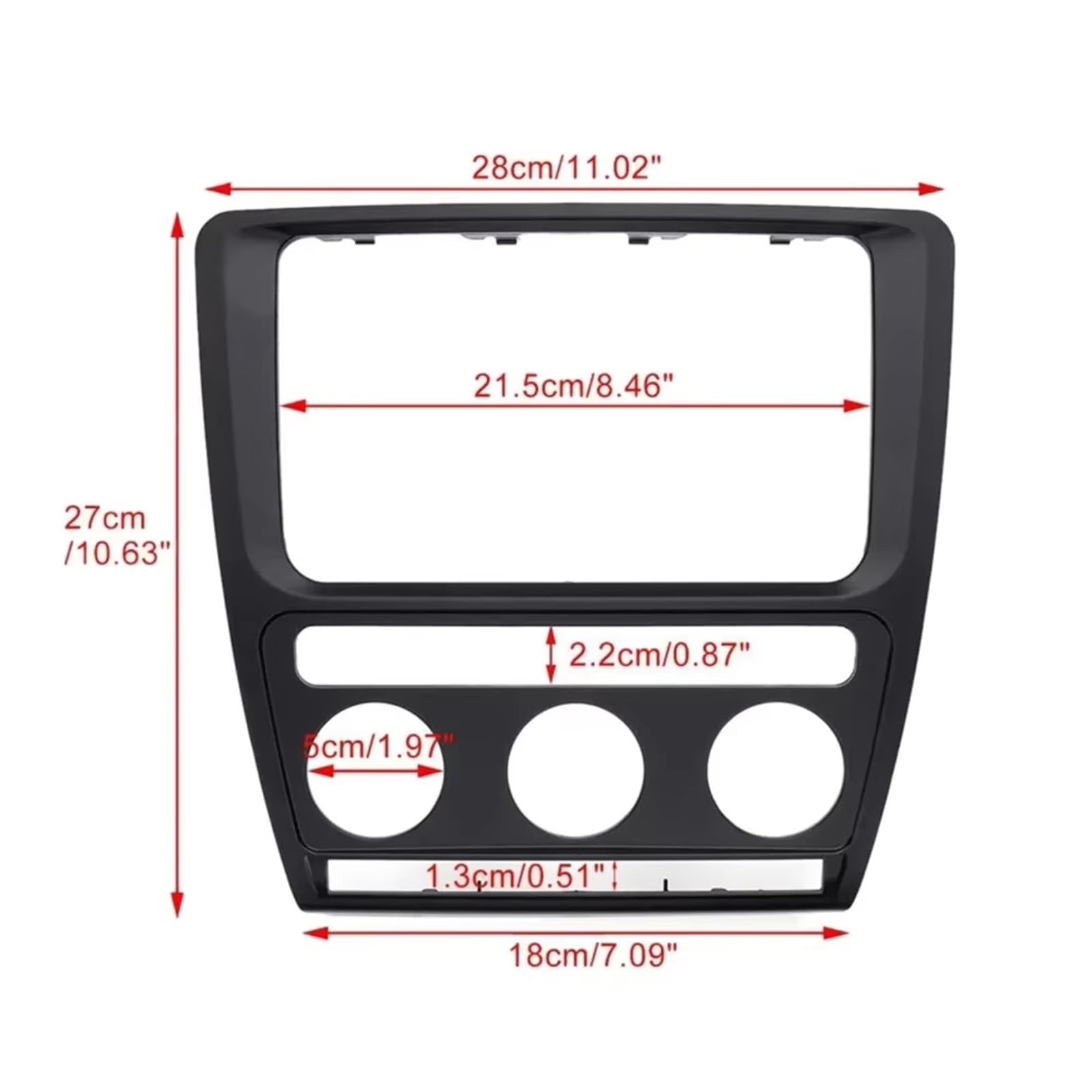 Fascia Marco Marco Placa Frontal Radio Coche Marco Panel GPS 2 DIN Accesorios Interior Coche Repuesto para Skoda para Octavia 2004-2007 2008 2009 2010 Juego Panel Radio