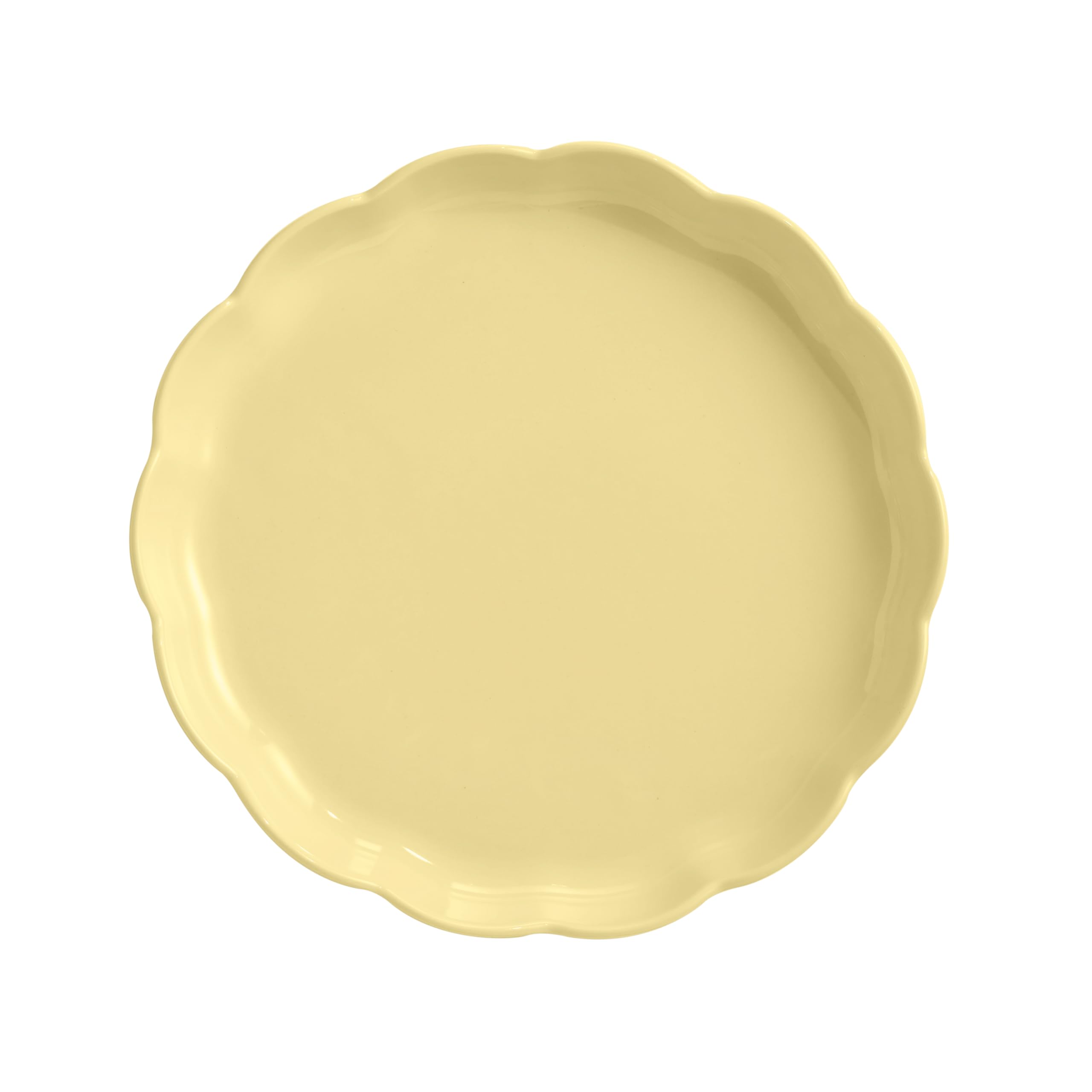 Emile Henry Plat à Tarte Ø 31 cm – Céramique Haute Résistance – Cuisson Homogène et Tarte Dorée à Cœur – Coloris Jaune Vanille – Fabriqué en France